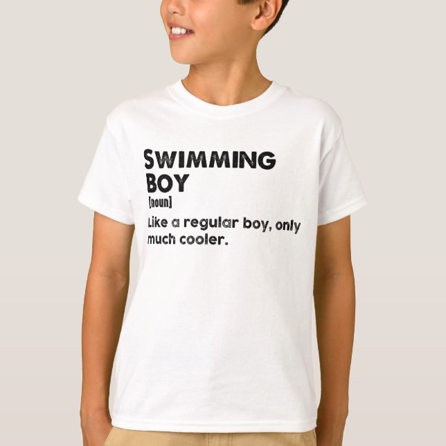 Swimming Boy Funny Definition Swimmer T-Shirt (Front)