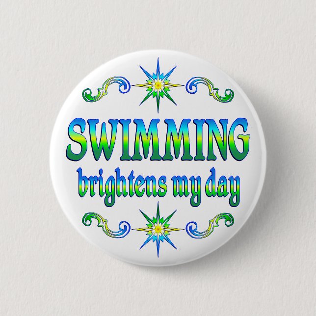 Swimming Brightens 6 Cm Round Badge (Front)
