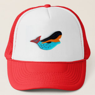 swimming brunette mermaid hat