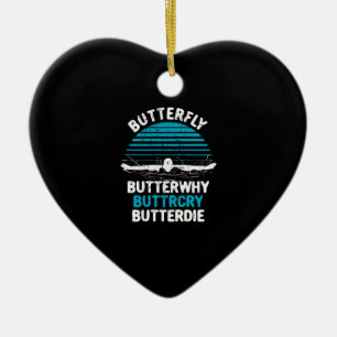 Swimming - Butterfly Butterwhy Ceramic Ornament
