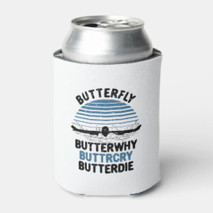 Swimming - Butterfly Butterwhy Swimming Gift Can Cooler