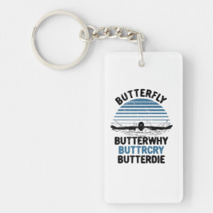 Swimming - Butterfly Butterwhy Swimming Gift Key Ring