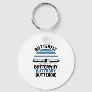 Swimming - Butterfly Butterwhy Swimming Gift Key Ring