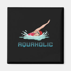 Swimming Cap Goggles Swim Love Funny Swimmer Girl Magnet