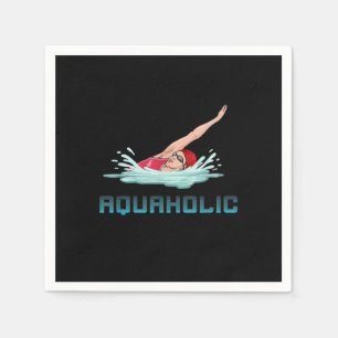 Swimming Cap Goggles Swim Love Funny Swimmer Girl Napkin