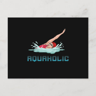 Swimming Cap Goggles Swim Love Funny Swimmer Girl Postcard