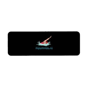 Swimming Cap Goggles Swim Love Funny Swimmer Girl Return Address Label