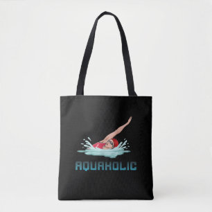 Swimming Cap Goggles Swim Love Funny Swimmer Girl Tote Bag