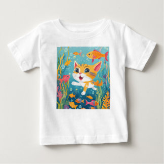Swimming Cat Baby T-Shirt