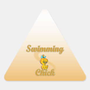 Swimming Chick Triangle Sticker