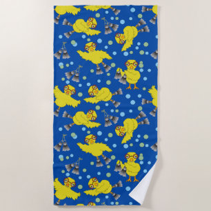 Swimming Chicks Pattern Beach Towel