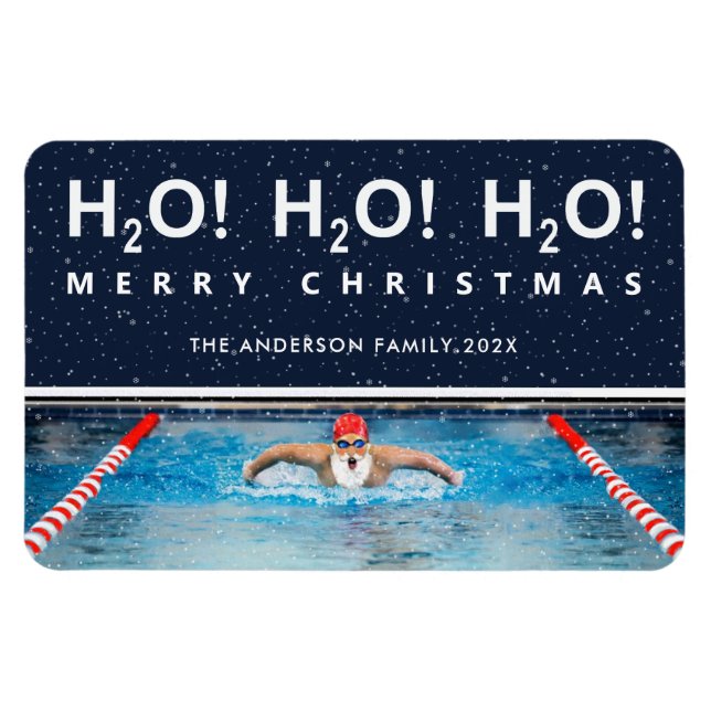 Swimming Christmas Gift Card Magnet (Horizontal)
