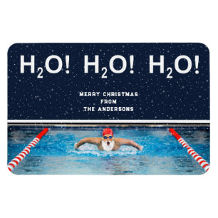 swimming Christmas holiday gift card Magnet