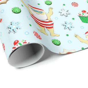 Swimming Christmas Holiday Gift Wrapping Paper