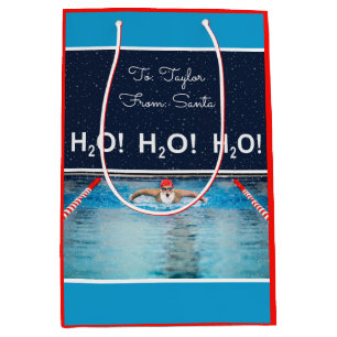 Swimming Christmas Medium Gift Bag