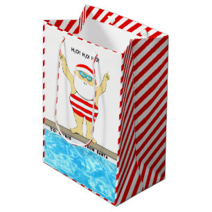 Swimming Christmas Medium Gift Bag