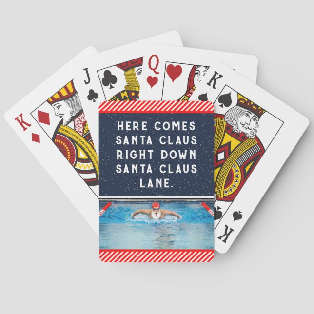 Swimming Christmas Playing Cards (Back)