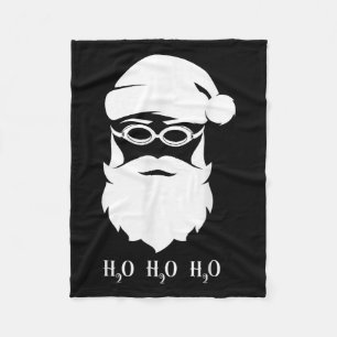 Swimming Christmas Santa Claus H20 Swimmer Xmas Fleece Blanket