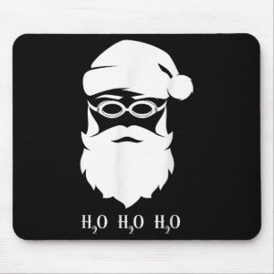 Swimming Christmas Santa Claus H20 Swimmer Xmas Mouse Pad