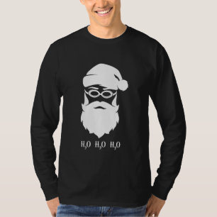 Swimming Christmas Santa Claus H20 Swimmer Xmas T-Shirt