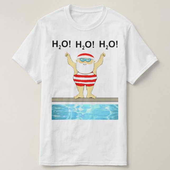Swimming Christmas Swimmer T-Shirt (Design Front)