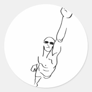 Swimming Classic Round Sticker