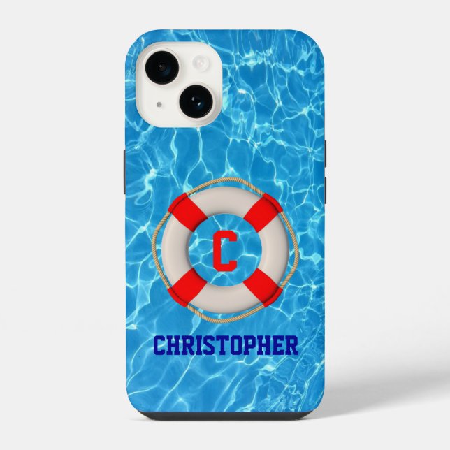 Swimming Coach Pool LIfesaver iPhone Case (Back)