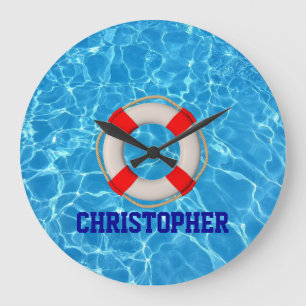 Swimming Coach Pool LIfesaver Large Clock