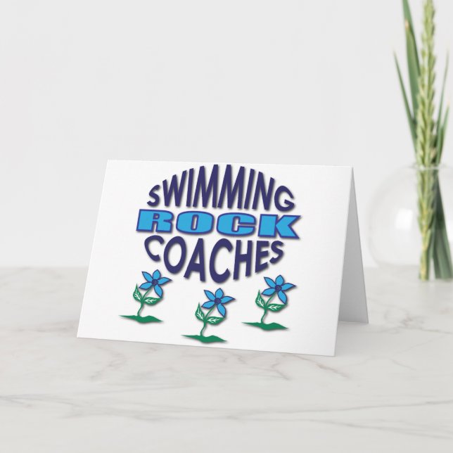 Swimming Coaches Rock Gifts Holiday Card (Front)
