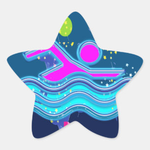 SWIMMING: Cool Minds in Hot Times Star Sticker