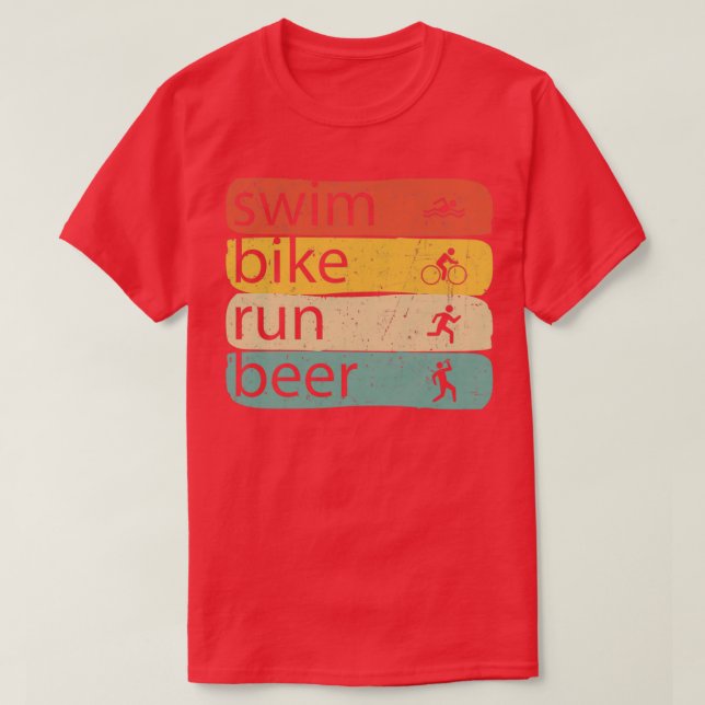 Swimming Cycling Running Triathlon Swim Bike Run B T-Shirt (Design Front)