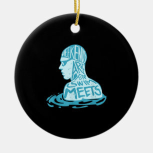 Swimming Design Gift For Swimmer Summer Gift Ceramic Ornament