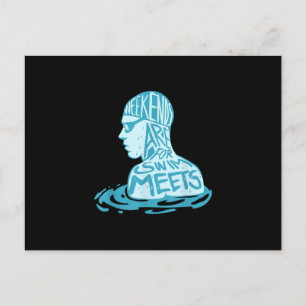 Swimming Design Gift For Swimmer Summer Gift Postcard