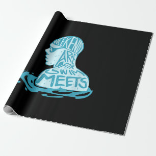 Swimming Design Gift For Swimmer Summer Gift Wrapping Paper
