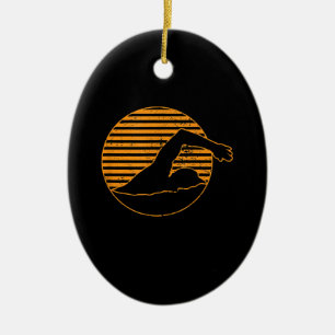 Swimming Design Gift For Swimming Lover Ceramic Ornament