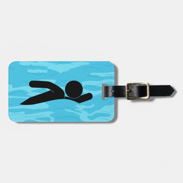 Swimming Design Luggage Tag (Front Horizontal)