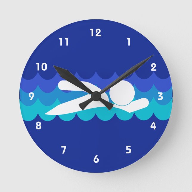 Swimming Design Wall Clock (Front)