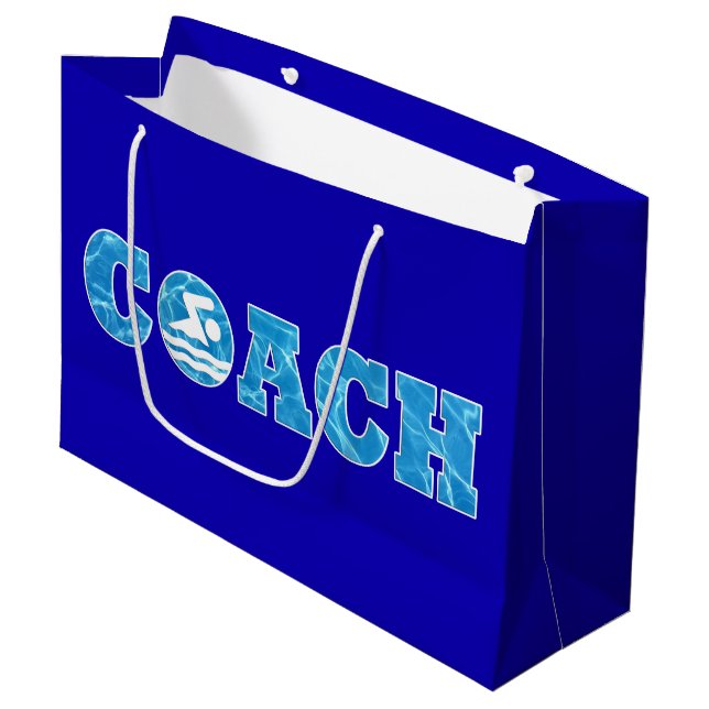 Swimming & Diving Coach Pool Water Swim Coach's Large Gift Bag (Front Angled)