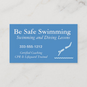 Swimming Diving Lessons Business Card customisable