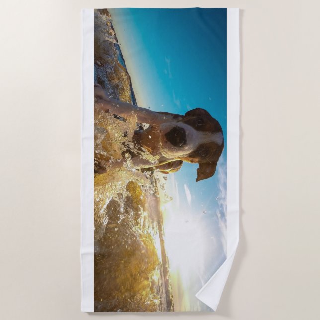 SWIMMING DOG BEACH TOWEL (Front)