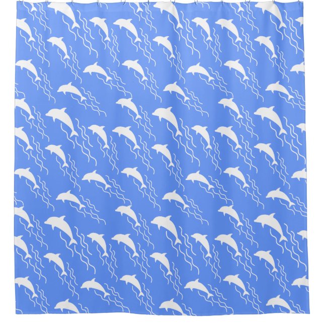 Swimming dolphins design  shower curtain (Front)
