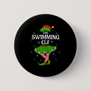 Swimming Elf Christmas Family Girls Women Elf Squa 6 Cm Round Badge