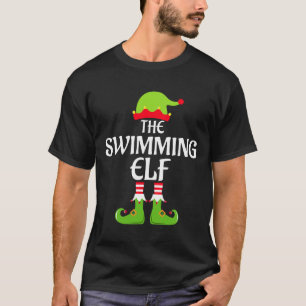 Swimming Elf Matching Family Group Christmas Party T-Shirt