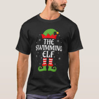 Swimming Elf Xmas Family Matching Elf Squad Christ