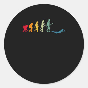 Swimming Evolution of Man Funny Swim Classic Round Sticker