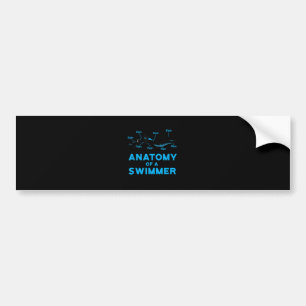 Swimming Fan Gifts Anatomy Of A Swimmer Bumper Sticker