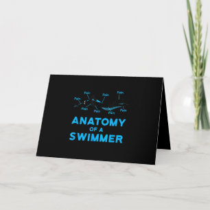 Swimming Fan Gifts Anatomy Of A Swimmer Card