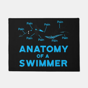 Swimming Fan Gifts Anatomy Of A Swimmer Doormat