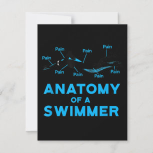 Swimming Fan Gifts Anatomy Of A Swimmer Invitation
