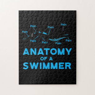 Swimming Fan Gifts Anatomy Of A Swimmer Jigsaw Puzzle